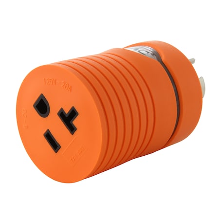 Ac Works Plug Adapter, 5-15/20R, L14-20P, 5-20P, L14-20P, 0 ft., Orange ADL1420520